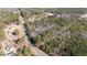 Wide aerial view of wooded acreage and a road, offering a sense of surrounding community at 2630 Ponderosa Rd, Cameron, NC 28326