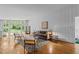 Cozy living room with hardwood floors, modern furniture, and large windows offering views of the outdoors at 2706 Montgomery St, Durham, NC 27705