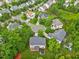 Aerial view of a beautiful home, landscaping, and neighborhood at 4 Pickard Pl, Durham, NC 27703