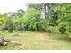 Large backyard with trees and vegetation at 601 Country Ln, Holly Springs, NC 27540