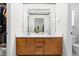 Bathroom featuring double sinks and a large mirror at 601 Southampton Dr, Knightdale, NC 27545