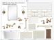 Primary bathroom design selections include mirrors, fixtures, tile, and cabinet hardware at 6505 Burnette Flower Way, Raleigh, NC 27612