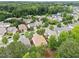 Expansive aerial view of a residential neighborhood nestled among lush green trees and landscaping at 7768 Berry Crest Ave, Raleigh, NC 27617