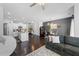 Spacious open floor plan showcasing the kitchen, dining area, and living room at 7807 Elmshire Way, Raleigh, NC 27616