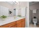 Bathroom vanity with plants and soft lighting at 7918 Dairy Ridge Rd, Mebane, NC 27302