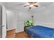 Bedroom featuring a ceiling fan and plenty of space to relax and unwind at 1008 Sandlin Pl # J, Raleigh, NC 27606