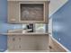 Kitchen area with attractive gray cabinets, modern appliances, and a unique blackboard design at 105 Poplar Dr. Dr, Clayton, NC 27520