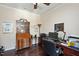 Bright home office with beautiful built-in desk and hardwood floors at 125 Greenway Landing Lndg, Chapel Hill, NC 27516