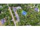 Overhead view of neighborhood amenities including tennis court and pool at 1301 King Cross Ct, Raleigh, NC 27614