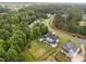 Aerial view of beautiful house with spacious backyard surrounded by tall, lush trees at 2220 Inwood Landing Ct, Raleigh, NC 27603