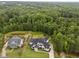 Aerial view of beautiful home with a lush backyard and surrounding trees at 2220 Inwood Landing Ct, Raleigh, NC 27603