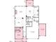First floor plan featuring a kitchen, dining, living, half bath and 2 car garage at 2512 Stonington Dr, Cary, NC 27523