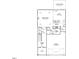 First-floor floor plan featuring a living room, kitchen, eat-in area, and garage, with dimensions at 252 Meadowbark Bnd # 46, Garner, NC 27529