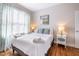 Bright bedroom with hardwood floors and coordinated decor at 595 E Cabarrus St, Raleigh, NC 27601
