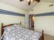 Cozy bedroom with vaulted ceiling, a queen bed and view of ensuite at 1100 Open Field Dr, Garner, NC 27529