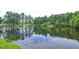 Picturesque pond reflecting trees and sky, with a gazebo and dock at 112 Briarfield Dr, Apex, NC 27502