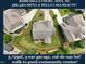 An aerial view highlights the location of the home, as well as the fence and neighborhood location at 2100 Della Ct, Apex, NC 27502