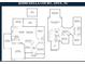 A floor plan view highlights the room dimensions of this spacious and flowing layout at 2100 Della Ct, Apex, NC 27502