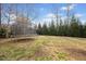Expansive backyard with mature trees and a trampoline, perfect for outdoor activities at 224 Swann Trl, Clayton, NC 27527