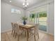 Bright dining area with natural light, table with six chairs, and sliding glass doors at 2329 Field Poppy Dr, Apex, NC 27502
