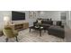 Comfortable living room with large sectional, entertainment center, and area rug at 2329 Field Poppy Dr, Apex, NC 27502