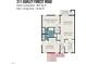 Floor plan with labeled dimensions of the condo's rooms, including two bedrooms, living room, kitchen, bathrooms, and storage at 311 Ashley Forest Rd # Bldg E, Chapel Hill, NC 27514