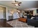Spacious living room offers seamless transitions to the kitchen and entryway, featuring modern finishes at 33 Northlodge Ct, Wendell, NC 27591