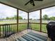 Relaxing screened porch provides a view to the fenced backyard and a space for outdoor entertaining at 33 Northlodge Ct, Wendell, NC 27591