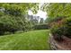 Expansive backyard featuring lush green grass and mature landscaping at 3307 Devon Rd, Durham, NC 27707