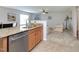 Open-concept kitchen showcases granite countertops, stainless steel appliances, and a breakfast bar for casual dining at 3515 Mountain Brook Cir, Durham, NC 27704