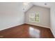 Neutral bedroom with hardwood floors, vaulted ceiling, and lots of natural light at 425 Faith Dr, Gibsonville, NC 27249