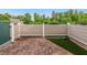 Enclosed brick patio with privacy fence and minimal landscaping at 425 Faith Dr, Gibsonville, NC 27249