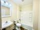 Updated bathroom featuring a new vanity, toilet, and shower/tub at 602 Dexter St, Rocky Mount, NC 27803