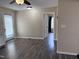 Dining area featuring wood-look floors, neutral paint, and easy access to the back yard at 803 Flat Rock Church Rd, Louisburg, NC 27549