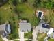 Stunning aerial view of backyard featuring a pristine pool, lush greenery, and well-maintained grounds at 947 Middle Ground Ave, Rolesville, NC 27571