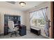 Bright home office area featuring carpeted floors and a bright window at 947 Middle Ground Ave, Rolesville, NC 27571