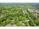Overhead view of a house surrounded by mature landscaping and trees in a suburban neighborhood at 102 Pin Oak Ct, Elon, NC 27244