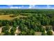 Aerial view shows the house with lush trees surrounding the perimeter of the community at 1128 Neuse Ridge Dr, Clayton, NC 27527