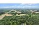 Scenic aerial view of land and forests, showcasing a vast expanse of greenery, farmland, and a serene pond at 1401 Berea Rd, Rougemont, NC 27572