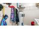 Utility area with recently serviced hot water heater, and storage options at 1401 Berea Rd, Rougemont, NC 27572