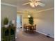 Bright dining area with a view to the living room at 1500 Brent Ct # 9B, Burlington, NC 27215
