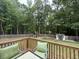 Relaxing view from the back deck overlooking a large, fenced backyard and wooded area at 195 Windsong Ln, Youngsville, NC 27596