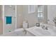 Clean bathroom with a walk-in shower and single sink vanity at 3009 Wellington Dr, Rocky Mount, NC 27803
