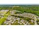 Aerial view showcases the community with tree-lined streets and well-kept homes at 305 Slate Dr, Gibsonville, NC 27249