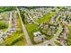 Panoramic view of a neighborhood featuring tree-lined streets and community amenities at 305 Slate Dr, Gibsonville, NC 27249