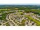 An elevated view of a neighborhood with lush green spaces and inviting residential streets at 305 Slate Dr, Gibsonville, NC 27249