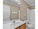 Bathroom with single vanity and shower/tub combo at 305 Slate Dr, Gibsonville, NC 27249