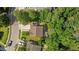 An aerial view highlighting the property's perimeter and surrounding landscape at 648 Long Melford Dr, Rolesville, NC 27571
