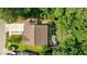 A bird's-eye view showcasing the home, back yard, and outdoor living areas at 648 Long Melford Dr, Rolesville, NC 27571