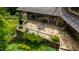 Back patio featuring stone patio and a view of the lush backyard at 812 Kenmore Rd, Chapel Hill, NC 27514